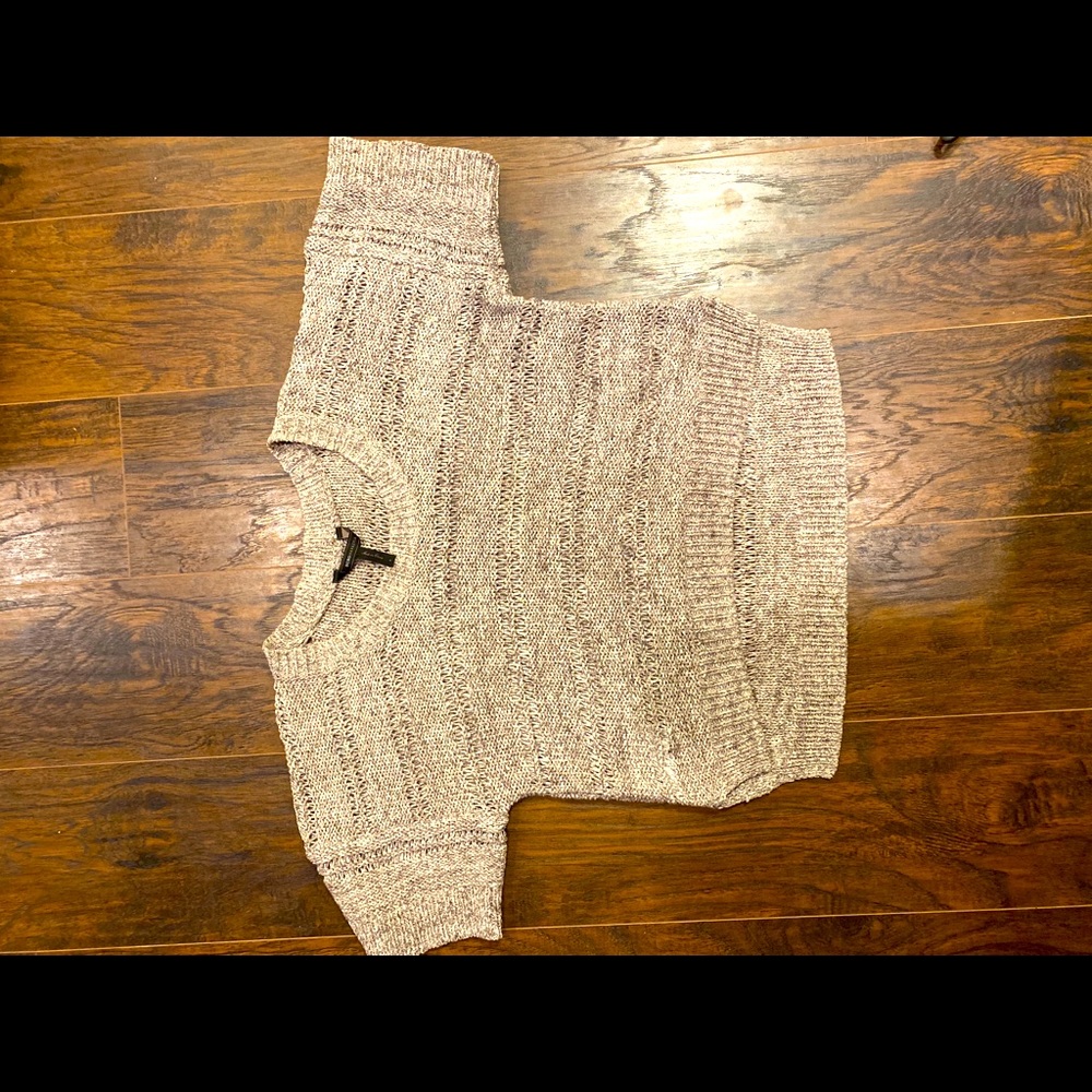 BCBG short sleeve cable knit sweater